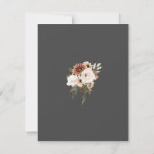 Rustiek zwart en perzik bloemenbruiloft dank u bedankkaart (Achterkant)