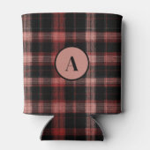 Rustiek zwart en rood geruite patroon blikjeskoeler (Achterkant)