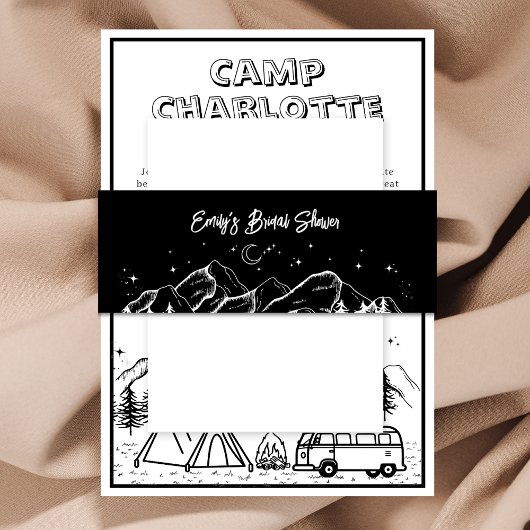 Rustiek zwart en wit Vrijgezellenfeest Uitnodigingen Wikkel