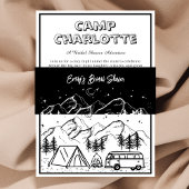 Rustiek zwart en wit Vrijgezellenfeest Uitnodigingen Wikkel