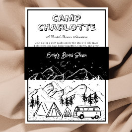 Rustiek zwart en wit Vrijgezellenfeest Uitnodigingen Wikkel