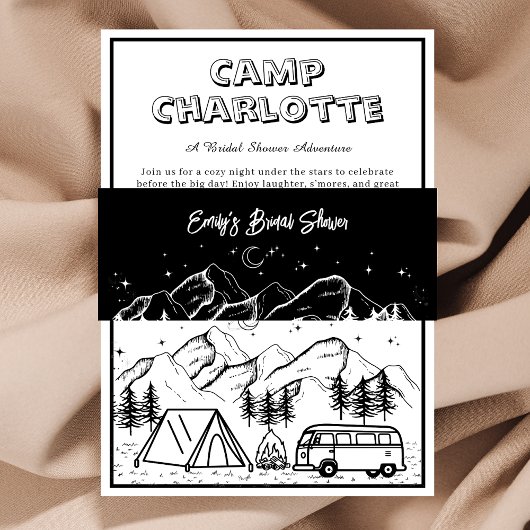 Rustiek zwart en wit Vrijgezellenfeest Uitnodigingen Wikkel