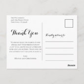 Rustiek Zwart Hout Goud Zonnebloem Bruiloft Dank u Briefkaart (Achterkant)