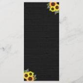 Rustiek Zwart Houten Lichten Kant Zonnebloem Bruil Menu (Achterkant)