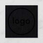 Rustiek zwart kraftpapier voeg uw logo handgemaakt vierkante visitekaartje (Voorkant)