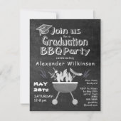 Rustiek Zwart Krijtbord 4 Foto Leuk Afstuderen BBQ Kaart (Voorkant)