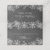 Rustiek Zwart Krijtbord Bloemen Huwelijk Monogram Plaatskaartje (Buitenkant ongevouwen)