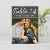 Rustiek zwart krijtbord bruiloft foto tafel nummer kaart (Staand voorkant)