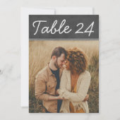 Rustiek zwart krijtbord bruiloft foto tafel nummer kaart (Voorkant)