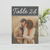Rustiek zwart krijtbord bruiloft foto tafel nummer kaart (Staand voorkant)