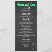 Rustiek zwart krijtbord Mason Jar Script Menu (Voorkant)