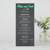 Rustiek zwart krijtbord Mason Jar Script Menu (Staand voorkant)