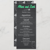Rustiek zwart krijtbord Mason Jar Script Menu (Voorkant / Achterkant)