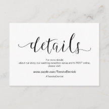 Rustiek zwart lettertype, Wedding Details, RSVP