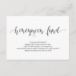 Rustiek zwart lettertype, Wedding Honeymoon Fund W Informatiekaartje