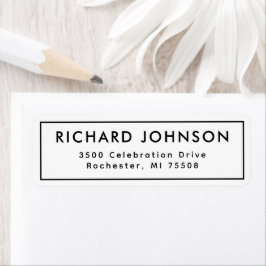 Rustiek Zwart Minimalistisch Elegant Retouradres Etiket