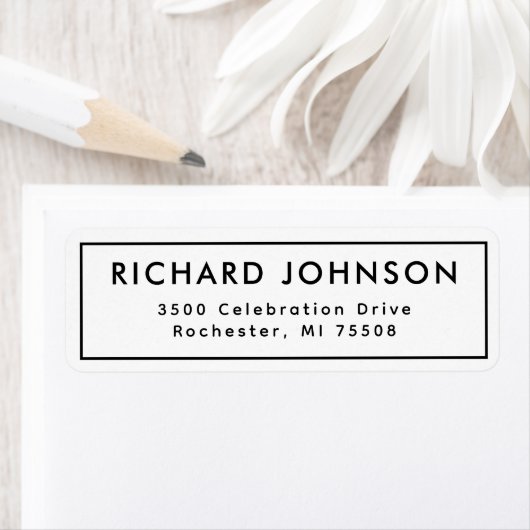 Rustiek Zwart Minimalistisch Elegant Retouradres Etiket (Insitu)