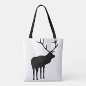 Rustiek Zwart op Wit Elk Spirit Dier Silhouet Tote Bag (Achterkant)