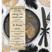  rustiek zwart perkament bruiloft programma