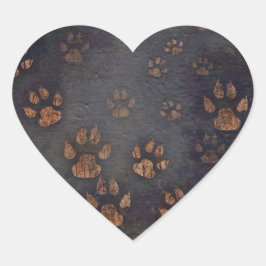 Rustiek zwart poot patroon hart sticker