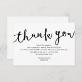 Rustiek zwart script, bruiloft Dank u Informatiekaartje (Voorkant / Achterkant)
