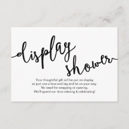 Rustiek zwart script, display douche informatiekaartje