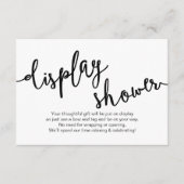 Rustiek zwart script, display douche informatiekaartje (Voorkant)