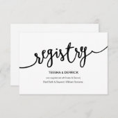 Rustiek zwart script, huwelijksregister informatiekaartje (Voorkant / Achterkant)