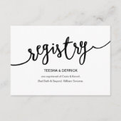 Rustiek zwart script, huwelijksregister informatiekaartje (Voorkant)