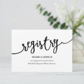 Rustiek zwart script, huwelijksregister informatiekaartje (Staand voorkant)