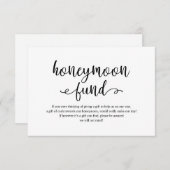 Rustiek zwart script, Wedding Honeymoon Fund wens Informatiekaartje (Voorkant / Achterkant)