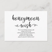 Rustiek zwart script, Wedding Honeymoon Wish Fund Informatiekaartje (Voorkant)