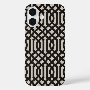 Rustiek zwart Trellis iPhone 16 Hoesje