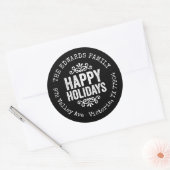 Rustiek Zwart Vakantie Cirkel Retouradres Label (Envelop)