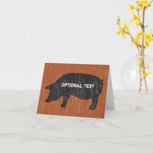 rustiek zwart varken kaart (Gele Bloem)