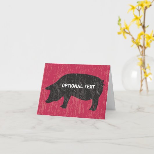 rustiek zwart varken kaart (Gele Bloem)