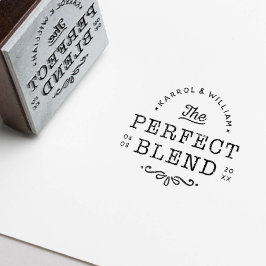Rustiek Zwart Vintage Huwelijksstempelontwerp Rubberstempel