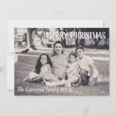 Rustiek Zwart & Wit 1 Foto Kerst Kaart (Voorkant)