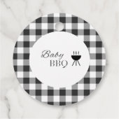 Rustiek Zwart-wit Baby shower Dank u Bedankjes Labels (Achterkant)