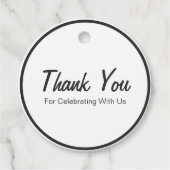 Rustiek Zwart-wit Baby shower Dank u Bedankjes Labels (Voorkant)