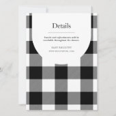 Rustiek zwart-wit Buffalo Plaid Baby shower Kaart (Achterkant)