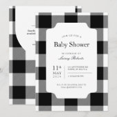 Rustiek zwart-wit Buffalo Plaid Baby shower Kaart (Voorkant / Achterkant)