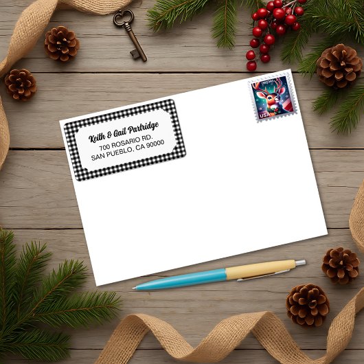 Rustiek Zwart & Wit Buffalo Plakken Custom Etiket