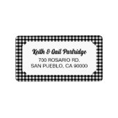 Rustiek Zwart & Wit Buffalo Plakken Custom Etiket (Voorkant)