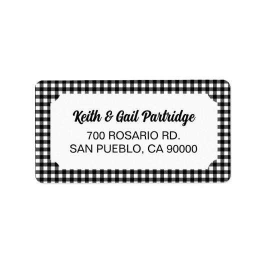 Rustiek Zwart & Wit Buffalo Plakken Custom Etiket (Voorkant)