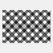 Rustiek Zwart Wit Buffel Plaid Sneeuwvlok Inpakpapier Vel (Voorkant)