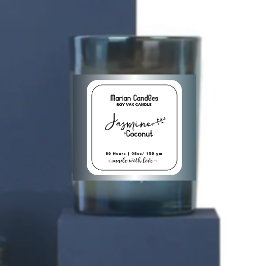 Rustiek Zwart-wit Gepersonaliseerde Kaars Label