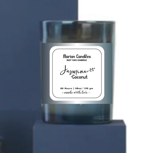 Rustiek Zwart-wit Gepersonaliseerde Kaars Label