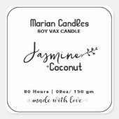 Rustiek Zwart-wit Gepersonaliseerde Kaars Label (Voorkant)