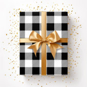 Rustiek zwart-wit geplakt patroon cadeaupapier